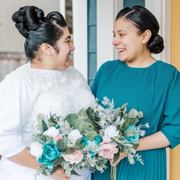 Turquoise silk tie - Picture 6 of 6